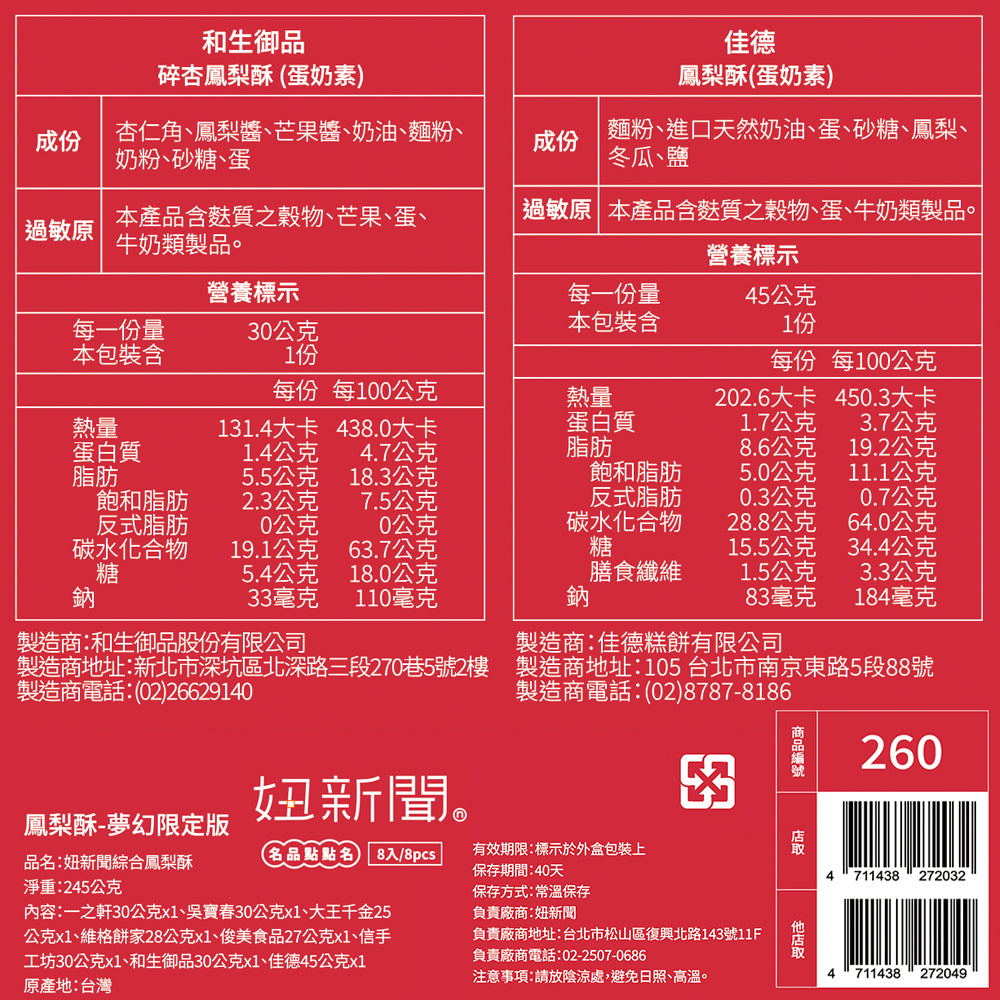 【妞新聞】鳳梨酥夢幻盒-夢幻超激版8入