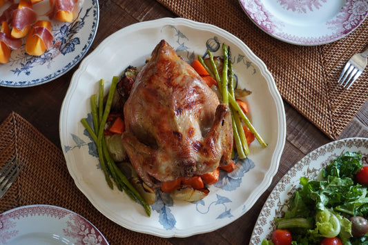 售完【Terre de fer】歐洲百年餐盤 罌粟花大菜盤