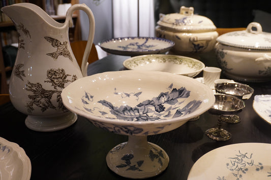 售完【Terre de fer】歐洲百年餐盤 罌粟花高腳果檯