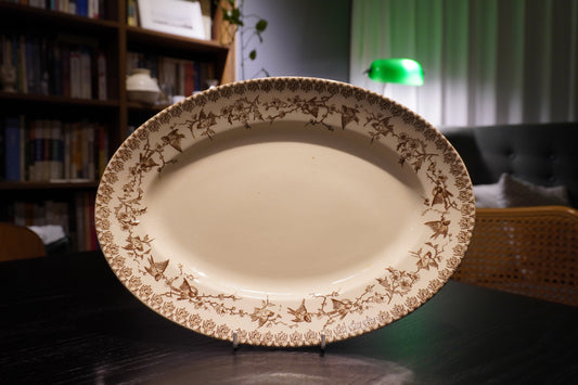 售完【Terre de fer】歐洲百年餐盤 鳥語花香大魚盤