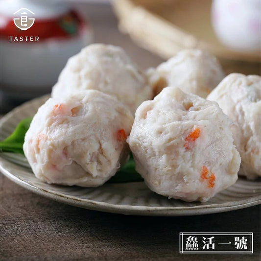 鱻活一號|綜合手工丸組 (香菇旗魚丸x1包+花枝丸x1包+鮮蝦干貝丸x1包) 含運組合