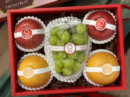 【年節水果】春節限定綜盒禮盒（蜜蘋果+麝香葡萄+水梨）
