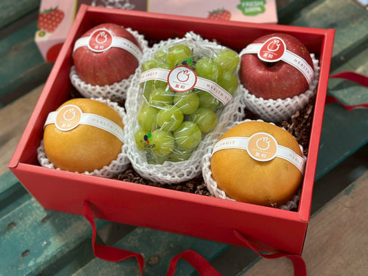 【年節水果】春節限定綜盒禮盒（蜜蘋果+麝香葡萄+水梨）