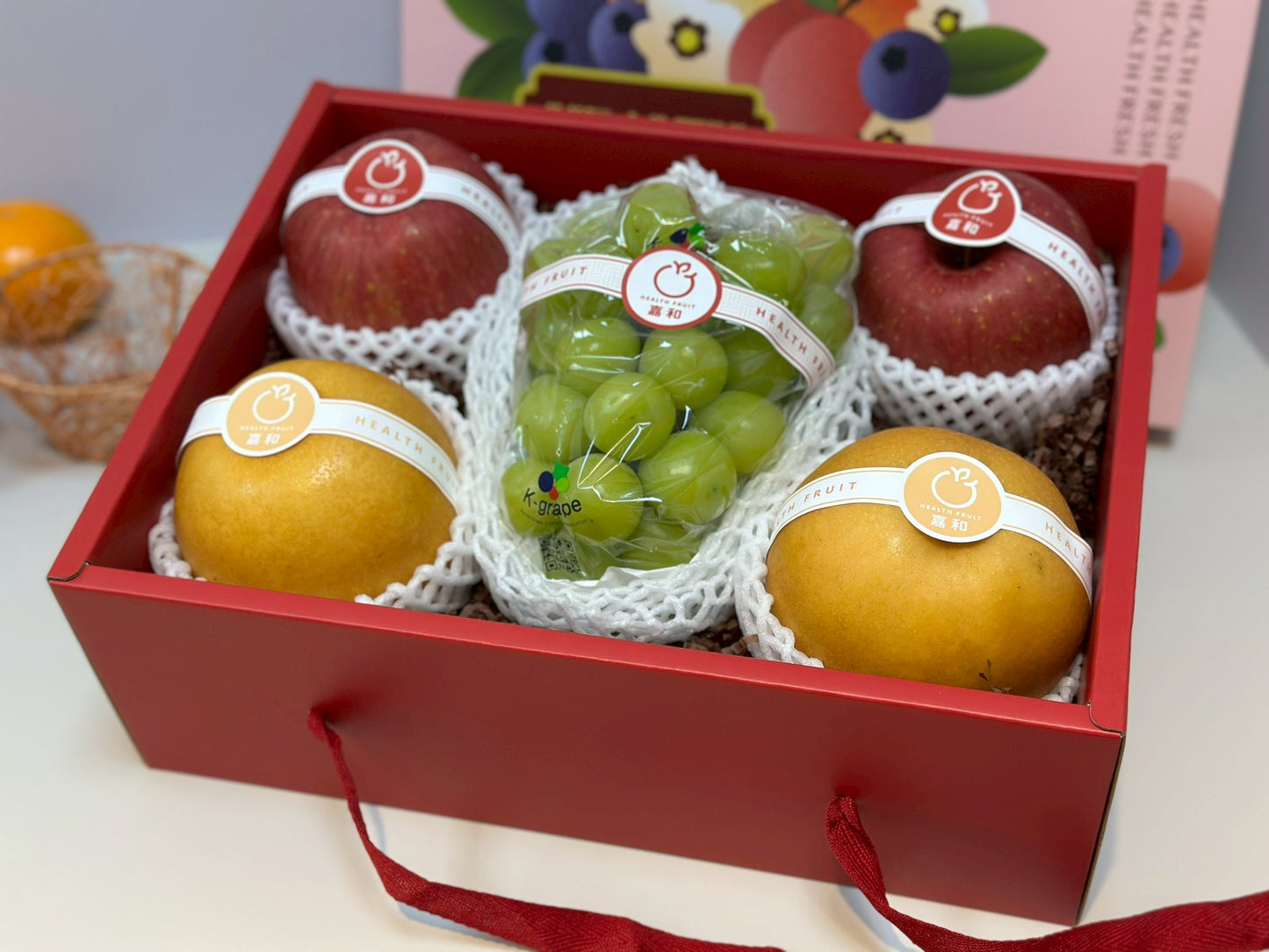 【年節水果】春節限定綜盒禮盒（蜜蘋果+麝香葡萄+水梨）